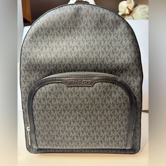 NWT. Michael Kors Jaycee Logo Backpack (Black). Beautiful full size MK backpack.